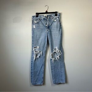 Agolde 90s straight size 26 button fly distressed
